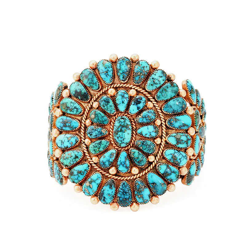 Quam, Alice 14K Gold Morenci Turquoise Bracelet