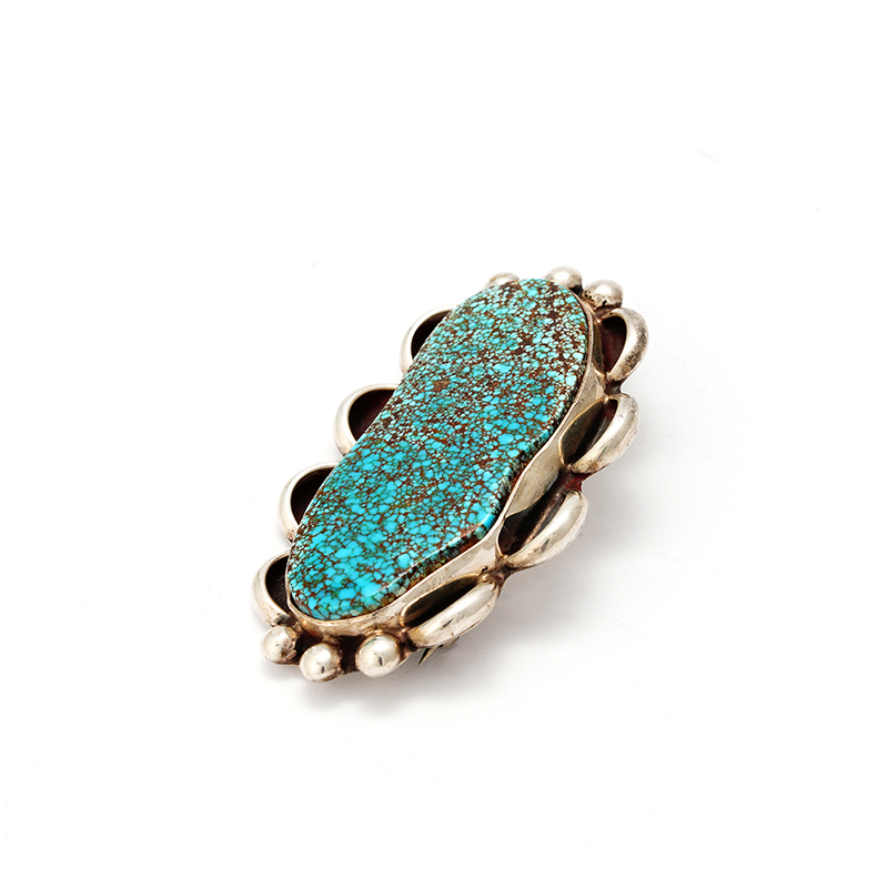 Lone Mountain Turquoise Sterling Silver Pin/Pendant