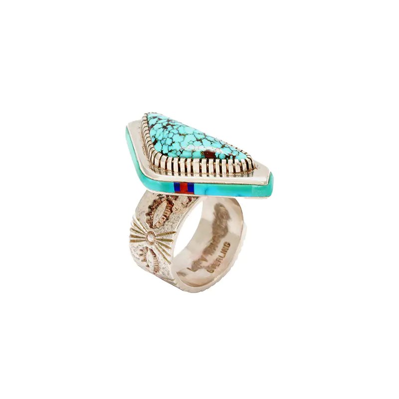 Livingston, Jay Jacob Black Web #8 Turquoise Ring