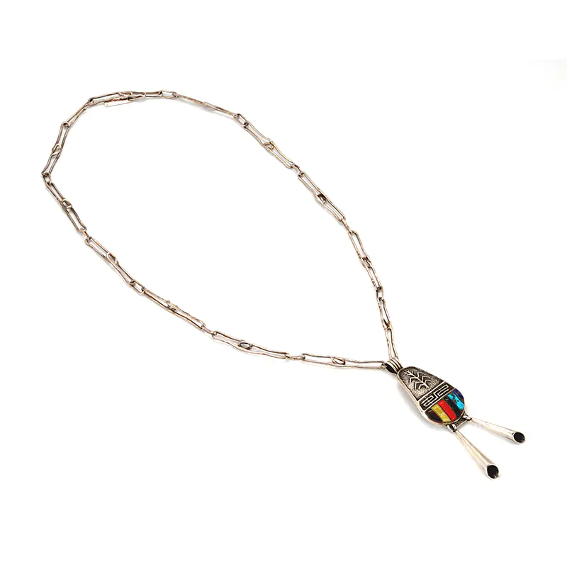 Sedalio Fidel Lovato (1929–1999) Sterling Silver Neckalce With Pendant