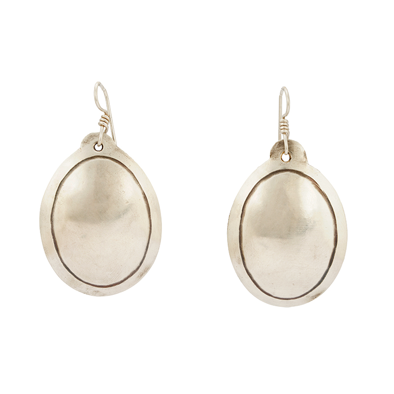 Faks, James Sterling Silver Oval Earrings