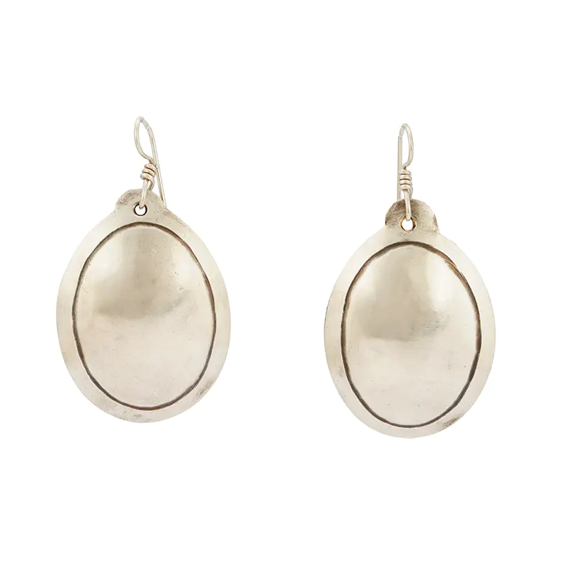 Faks, James Sterling Silver Oval Earrings