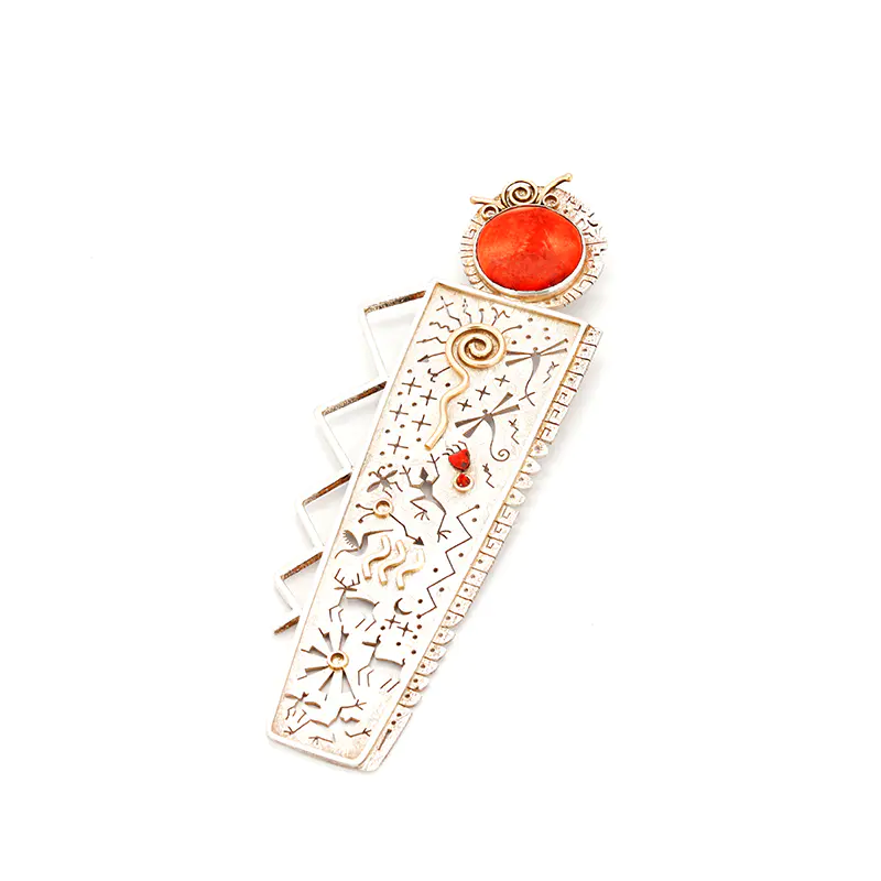 Panteah, Myron Spiny Oyster Shell ZigZag Pendant