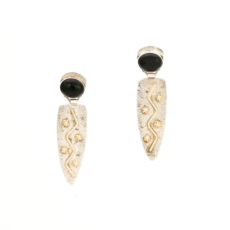 Panteah, Myron Black Dangle Earrings