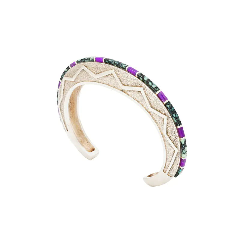 Supplee, Charles Sterling Silver New Lander and Sugilite Bracelet