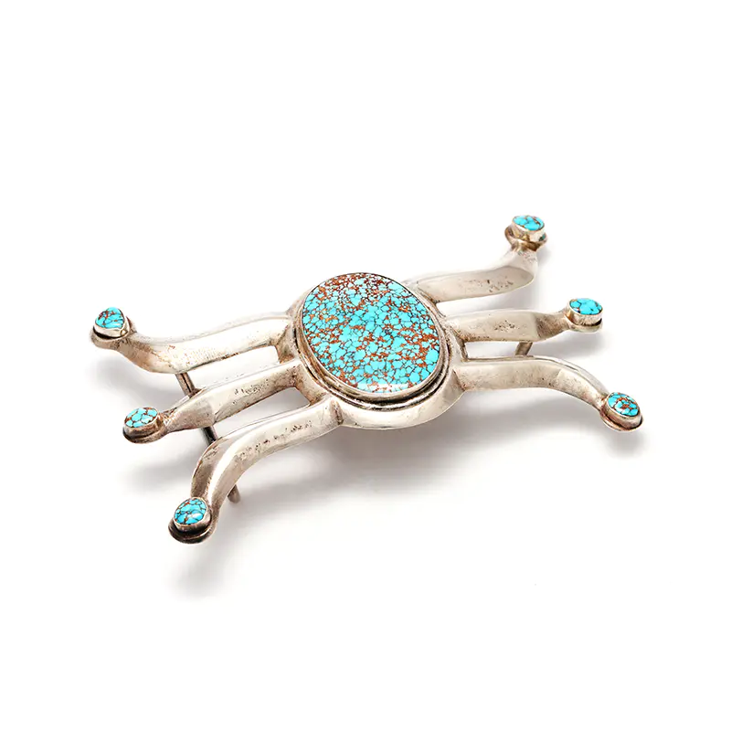 Vintage Belt Buckle With Lone Lountain Turquoise