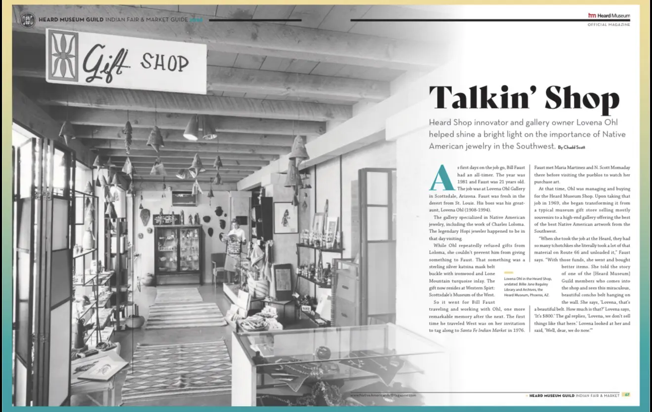 Magazine feature on Faust Gallery, page 1