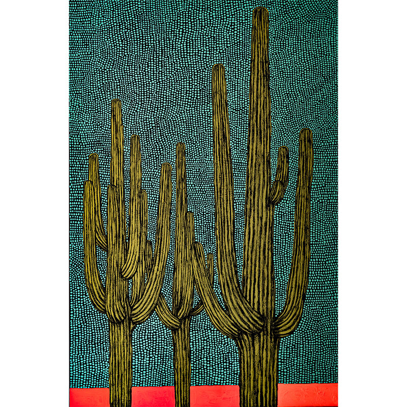 Big Saguaros Image of Original artwork 24 x 36 inches, acrylic on canvas