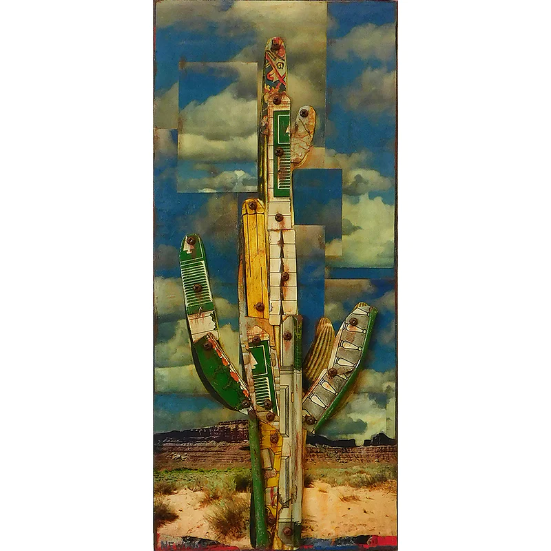 Newman, Dave Mixed Medai Painting "Saguaro & Mesas"