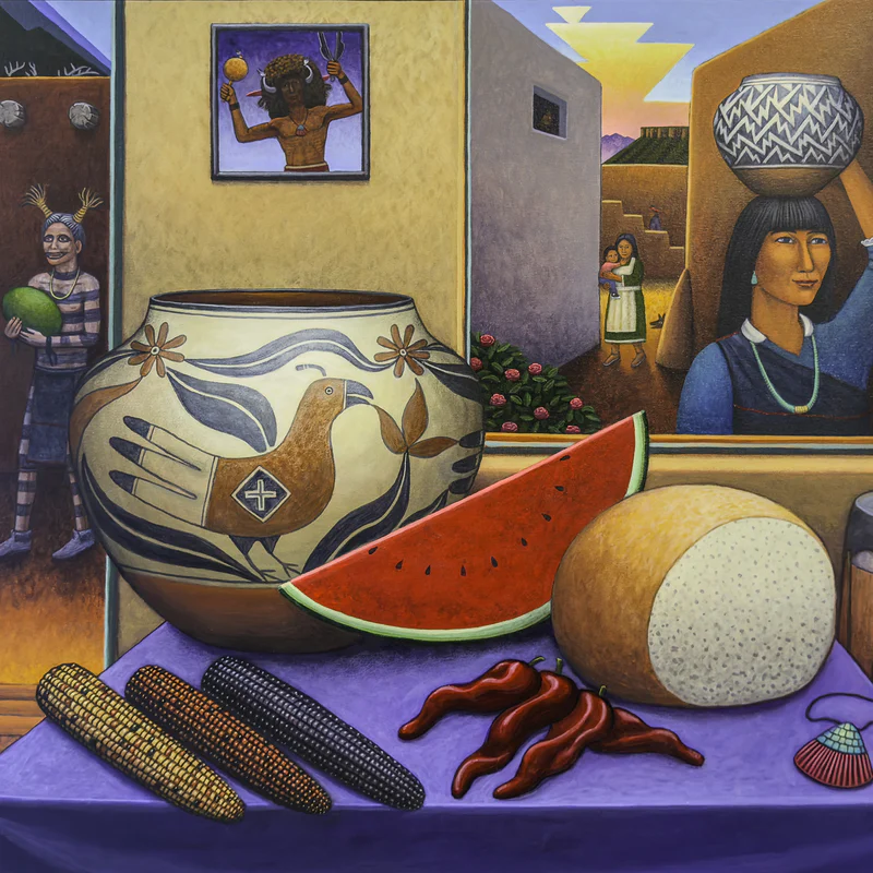 Bradley, David Acrylic On Canva “Peublo Still Life"