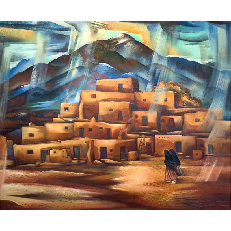 Abeyta, Tony Painting 2002 “Almost Home” Taos Pueblo