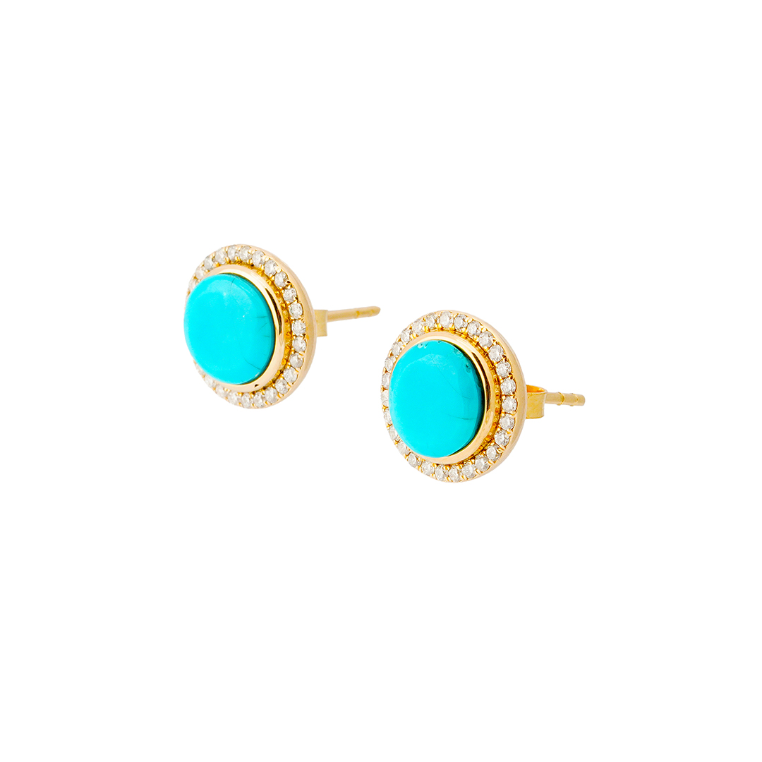 Hamdouni, Mia Zaara 14k Gold Earrings “Sky Halo Stud”