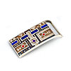 Ric Charlie tufa-cast sterling silver belt buckle with three Navajo Yei masks in lapis, coral and sugilite