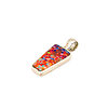 Carl and Irene Clark sterling silver pendant in micro-fine inlay of coral, lapis, turquoise and mother of pearl